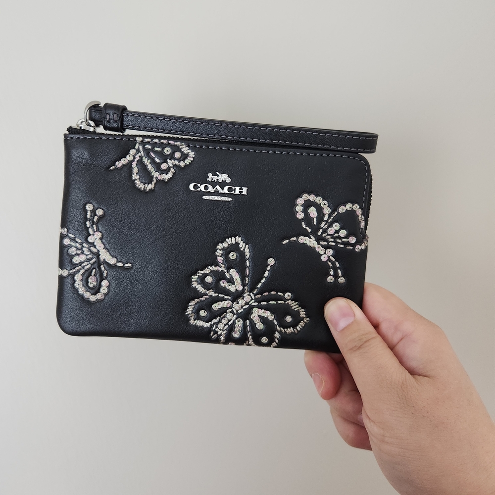 Coach Black Wallet with Butterfly Design